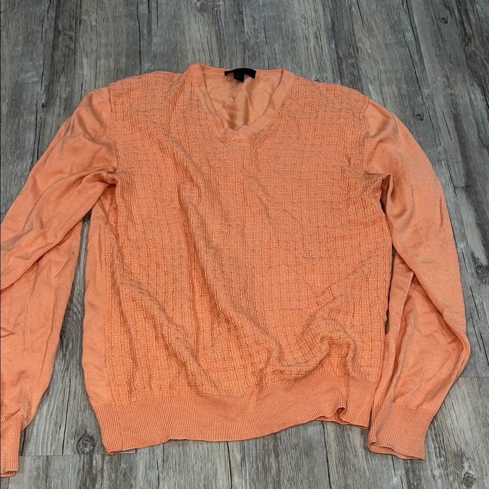 Saks Fifth Avenue Orange V-Neck Sweater